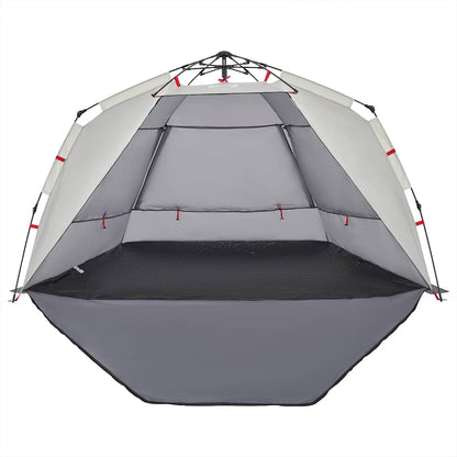 vidaXL Beach Tent 3-Person Grey Quick Release Waterproof