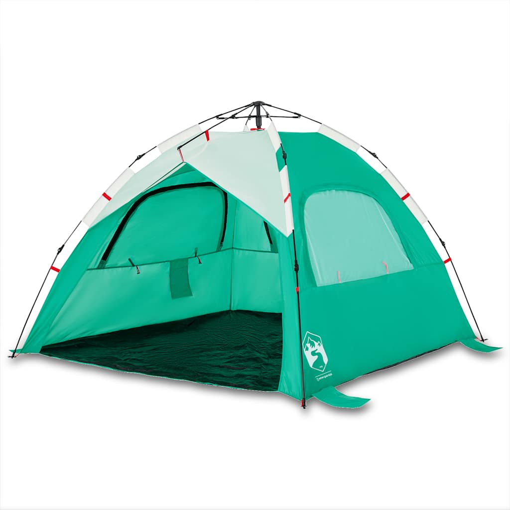 vidaXL Beach Tent 3-Person Sea Green Quick Release Waterproof - 36576