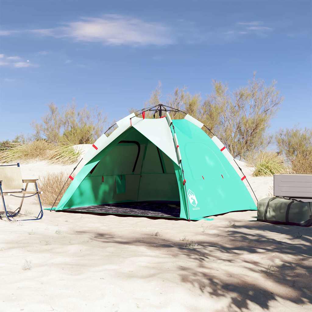 vidaXL Beach Tent 3-Person Sea Green Quick Release Waterproof - 36576