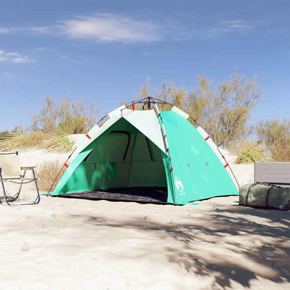 vidaXL Beach Tent 3-Person Sea Green Quick Release Waterproof - 36576