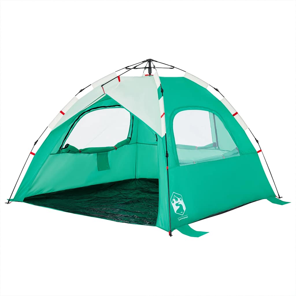 vidaXL Beach Tent 3-Person Sea Green Quick Release Waterproof - 36576