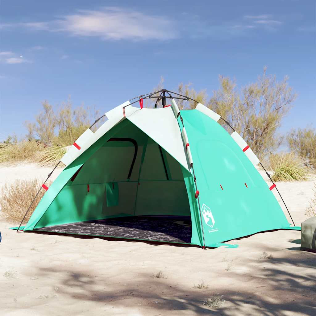 vidaXL Beach Tent 3-Person Sea Green Quick Release Waterproof - 36576