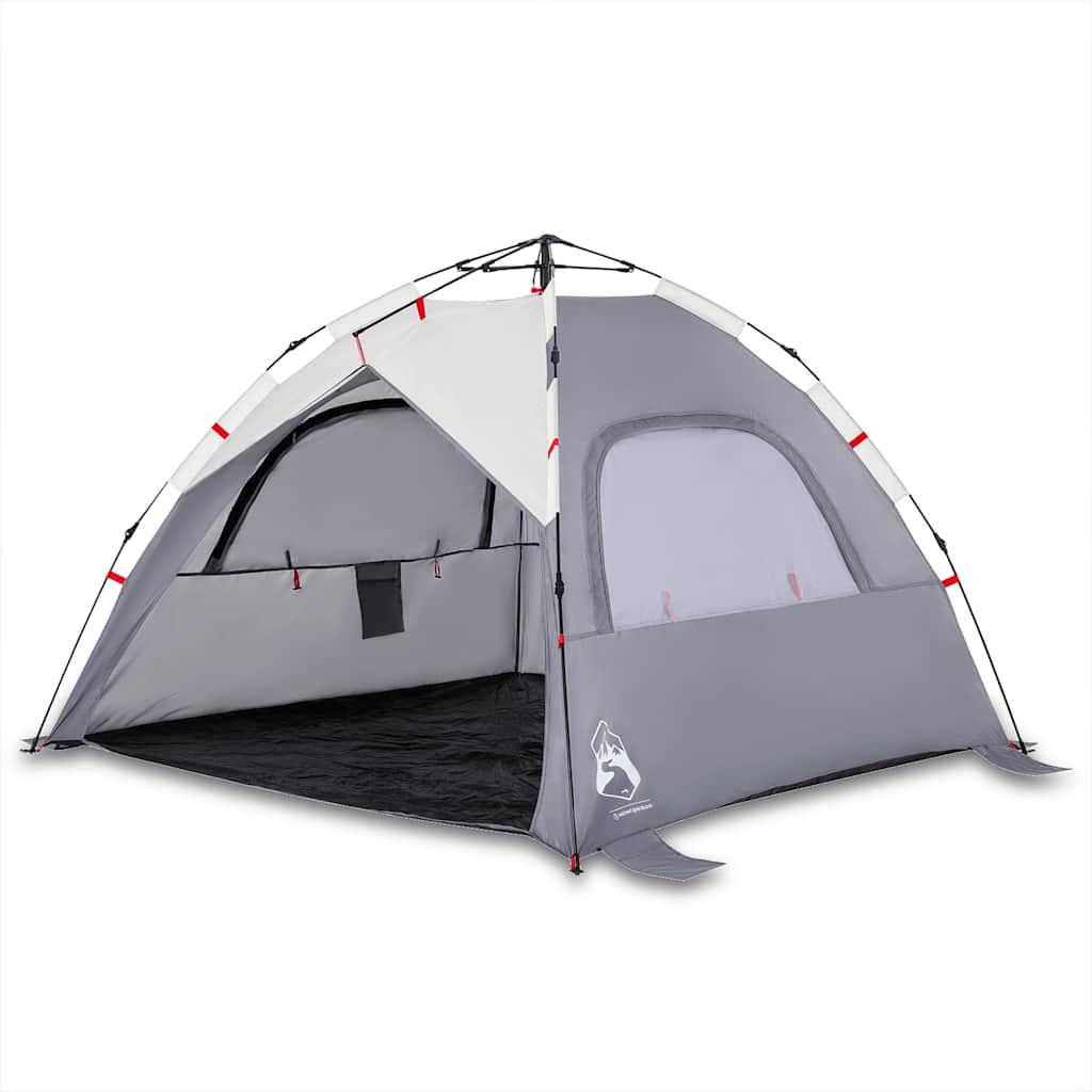 vidaXL Beach Tent 3-Person Grey Quick Release Waterproof - 36577