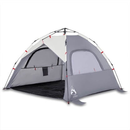vidaXL Beach Tent 3-Person Grey Quick Release Waterproof - 36577