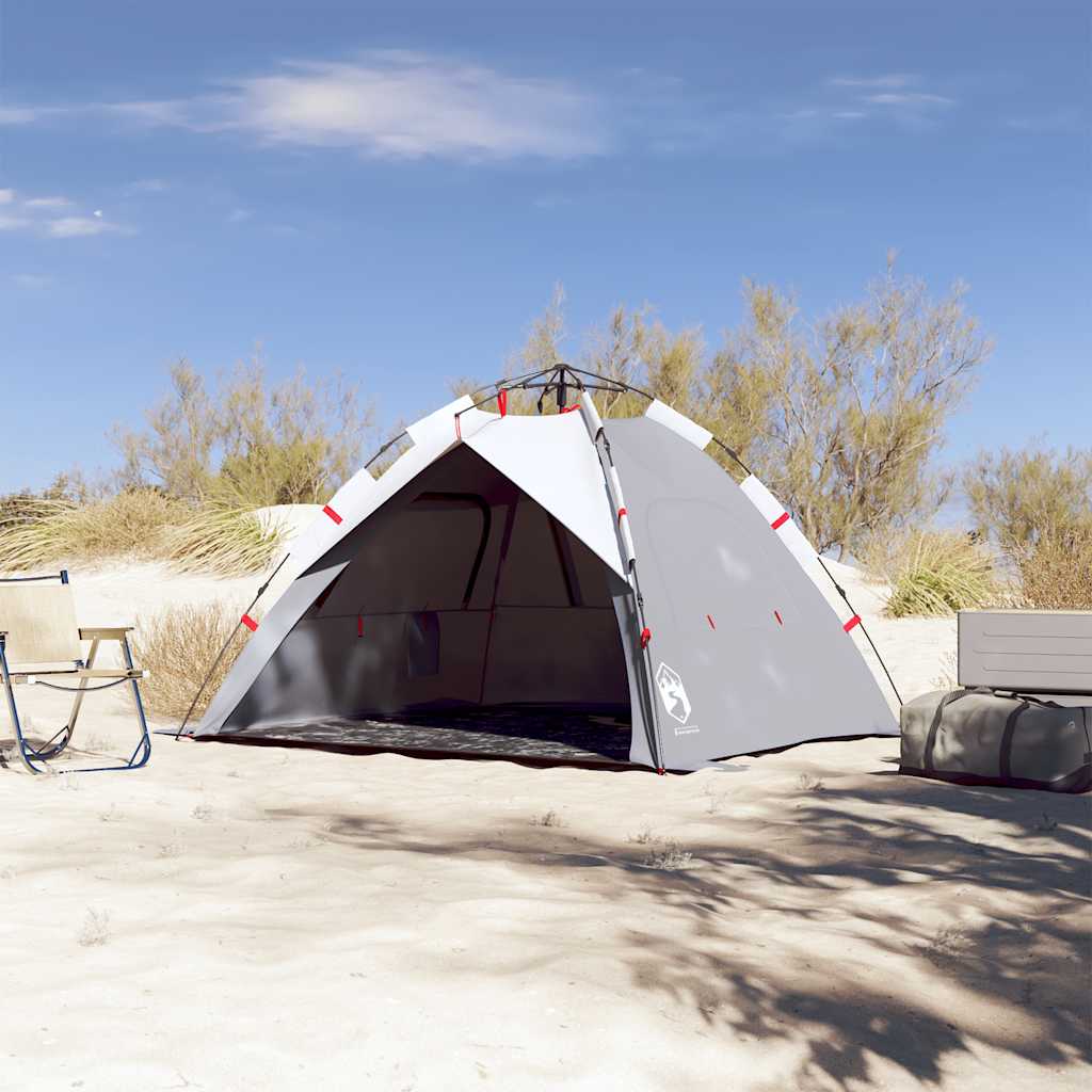 vidaXL Beach Tent 3-Person Grey Quick Release Waterproof - 36577