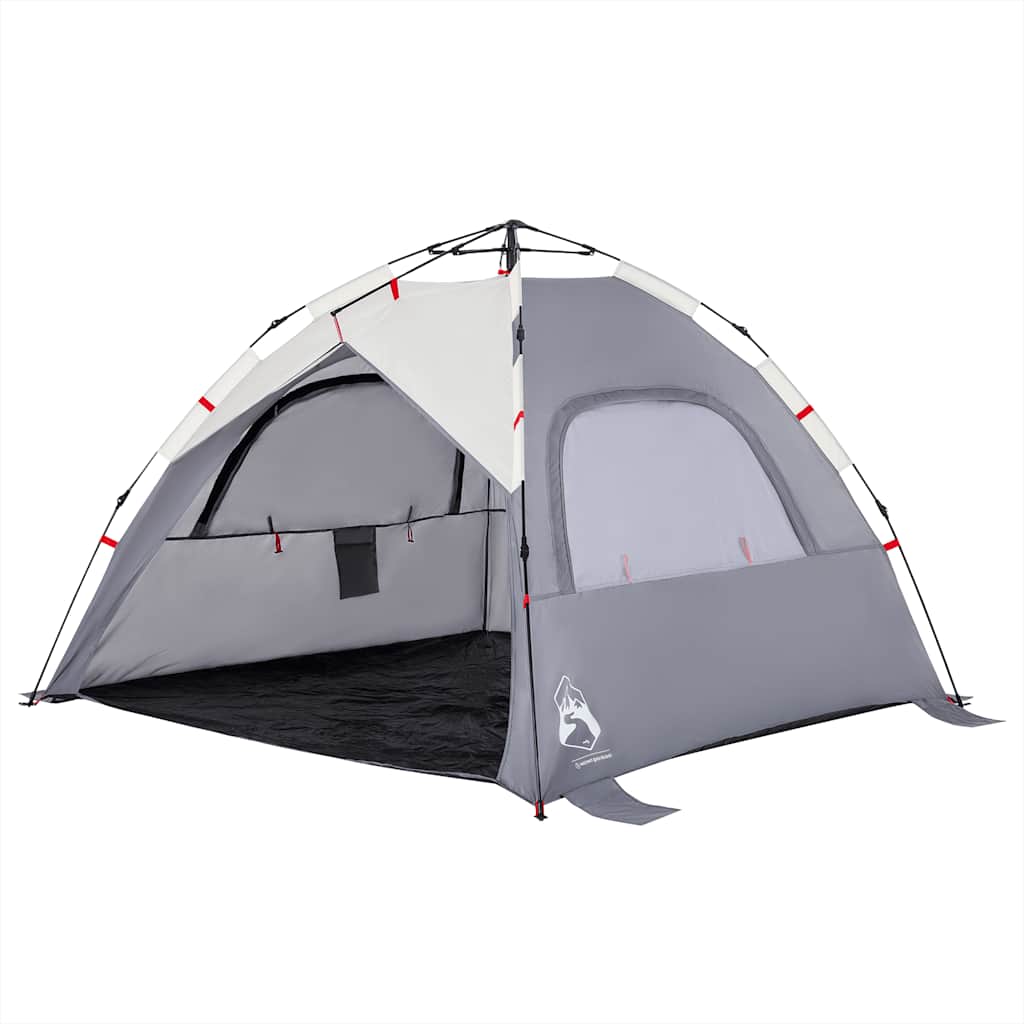 vidaXL Beach Tent 3-Person Grey Quick Release Waterproof - 36577