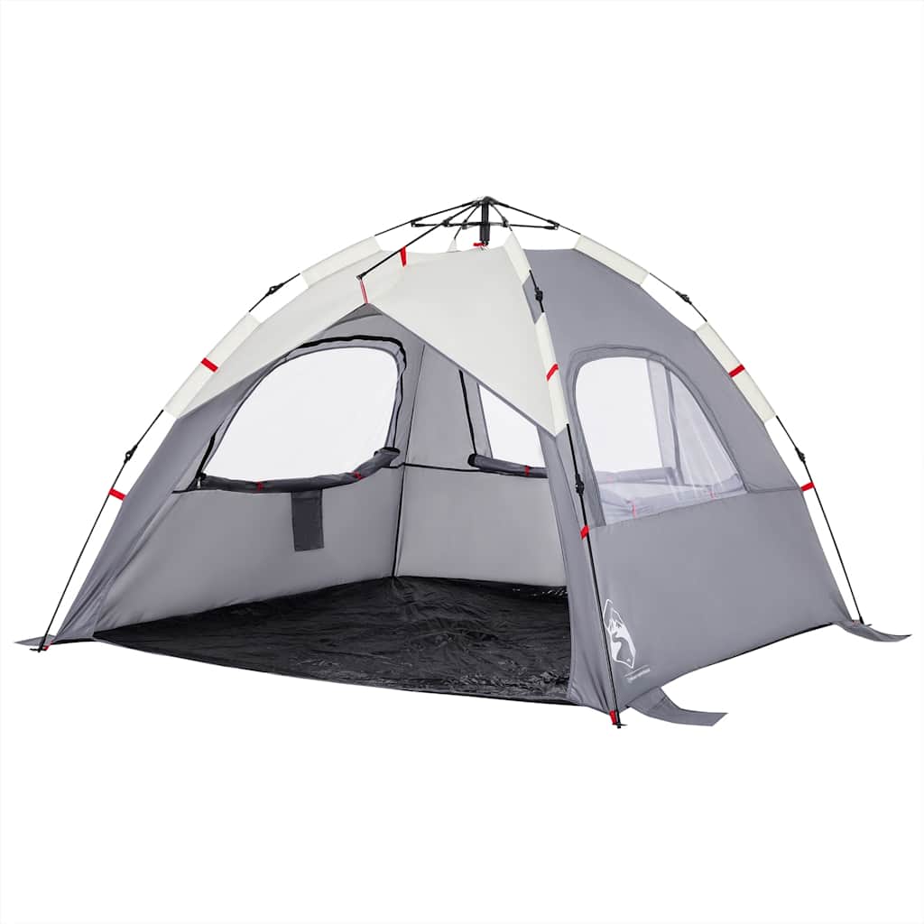 vidaXL Beach Tent 3-Person Grey Quick Release Waterproof - 36577