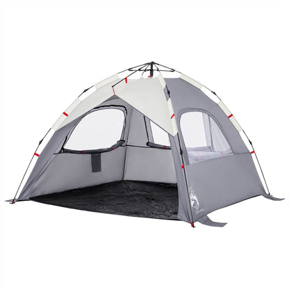 vidaXL Beach Tent 3-Person Grey Quick Release Waterproof - 36577