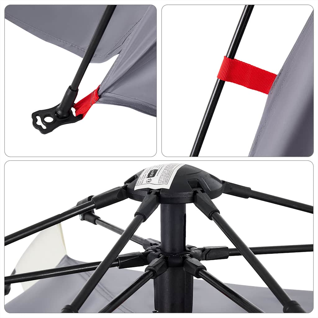 vidaXL Beach Tent 3-Person Grey Quick Release Waterproof - 36577