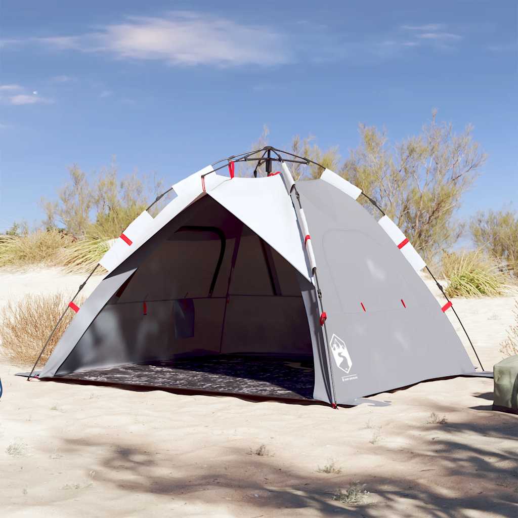 vidaXL Beach Tent 3-Person Grey Quick Release Waterproof - 36577