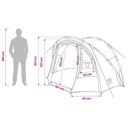 vidaXL Fishing Tent 2-Person Olive Green Waterproof