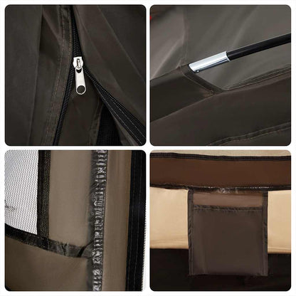 vidaXL Fishing Tent 2-Person Brown Waterproof