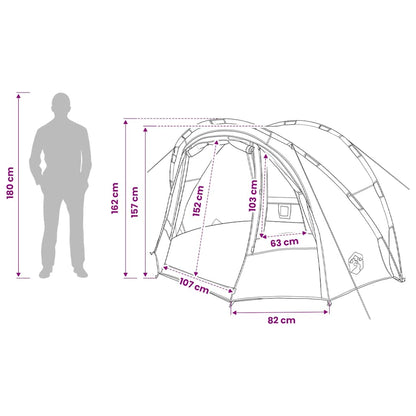 vidaXL Fishing Tent 2-Person Brown Waterproof
