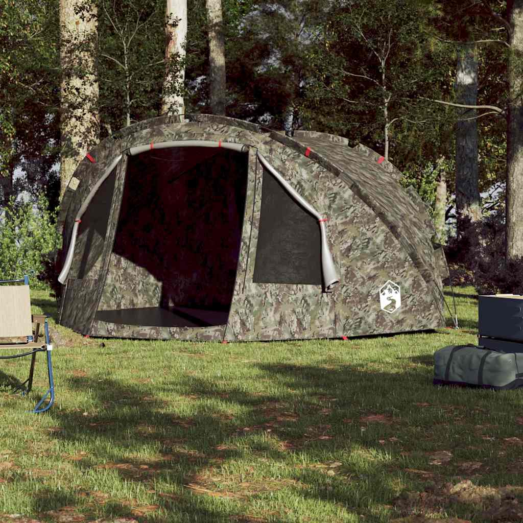 vidaXL Fishing Tent 2-Person Camouflage Waterproof - Green