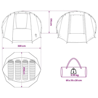 vidaXL Fishing Tent 5-Person Brown Waterproof