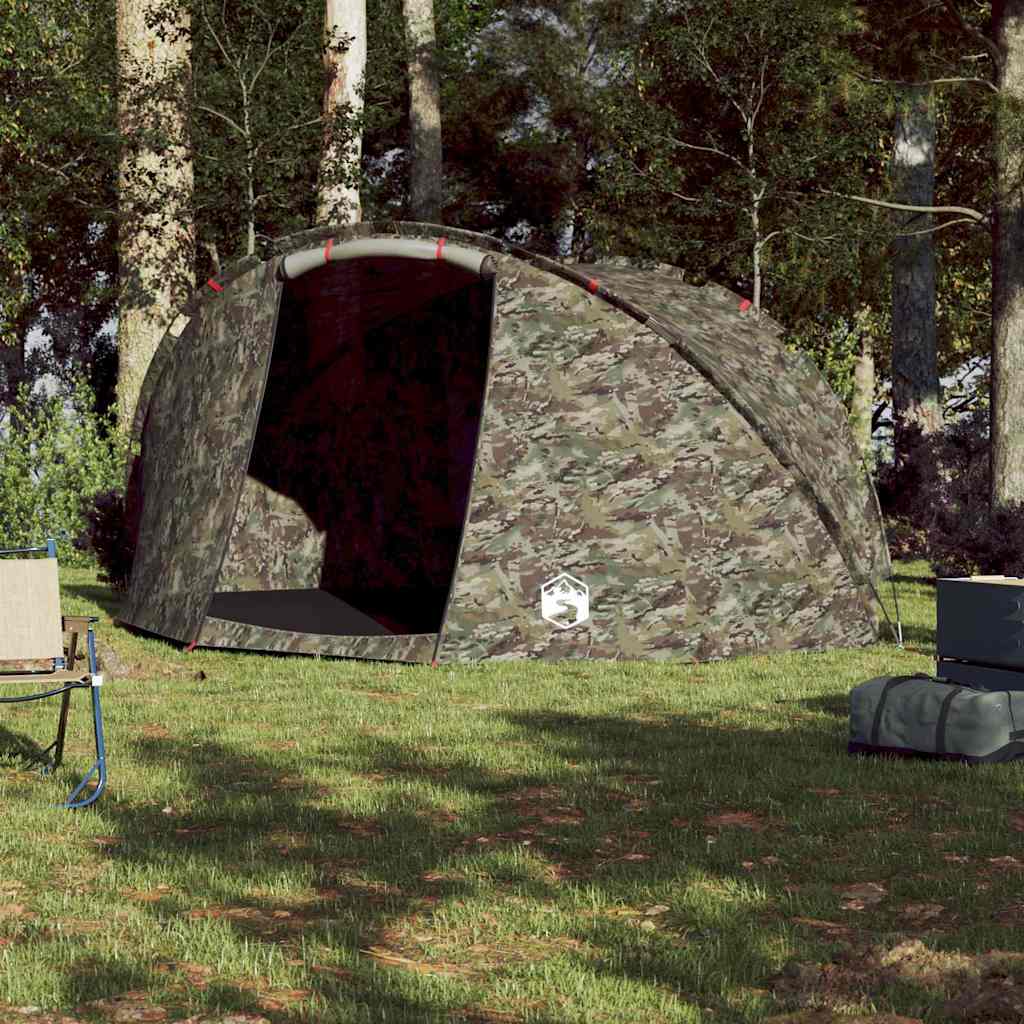 vidaXL Fishing Tent 5-Person Camouflage Waterproof - Green