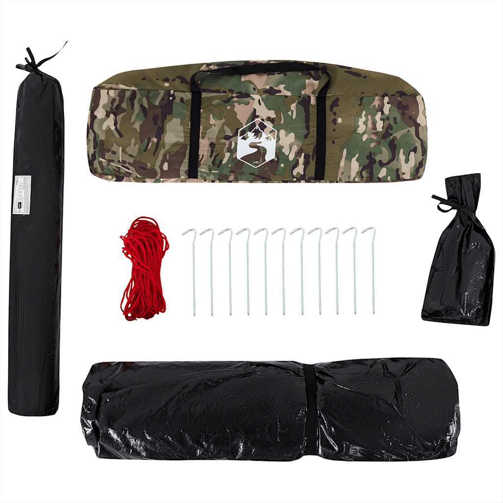 vidaXL Fishing Tent 5-Person Camouflage Waterproof - Green