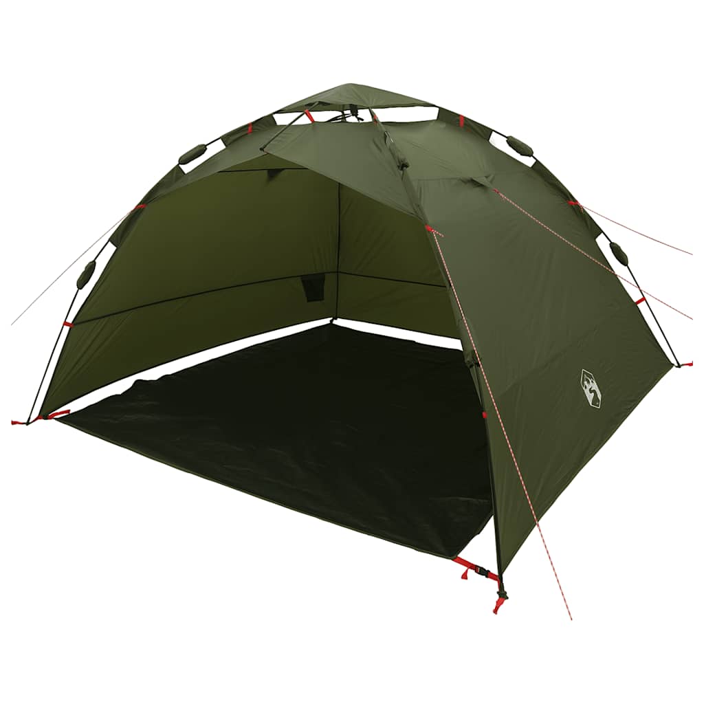 vidaXL Fishing Tent 4-Person Olive Green Quick Release