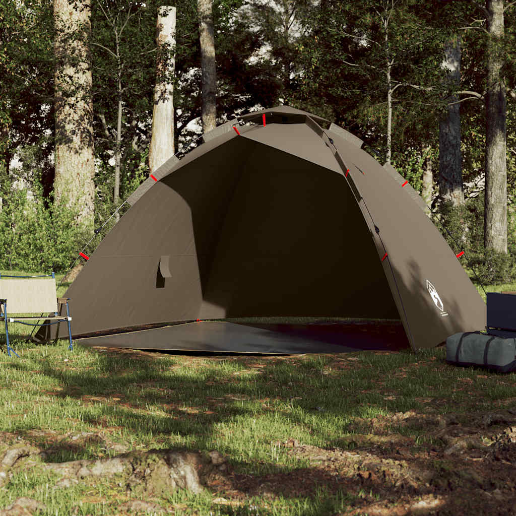 vidaXL Fishing Tent 4-Person Olive Green Quick Release