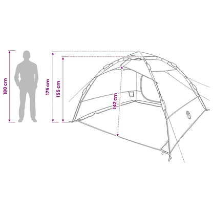 vidaXL Fishing Tent 4-Person Olive Green Quick Release