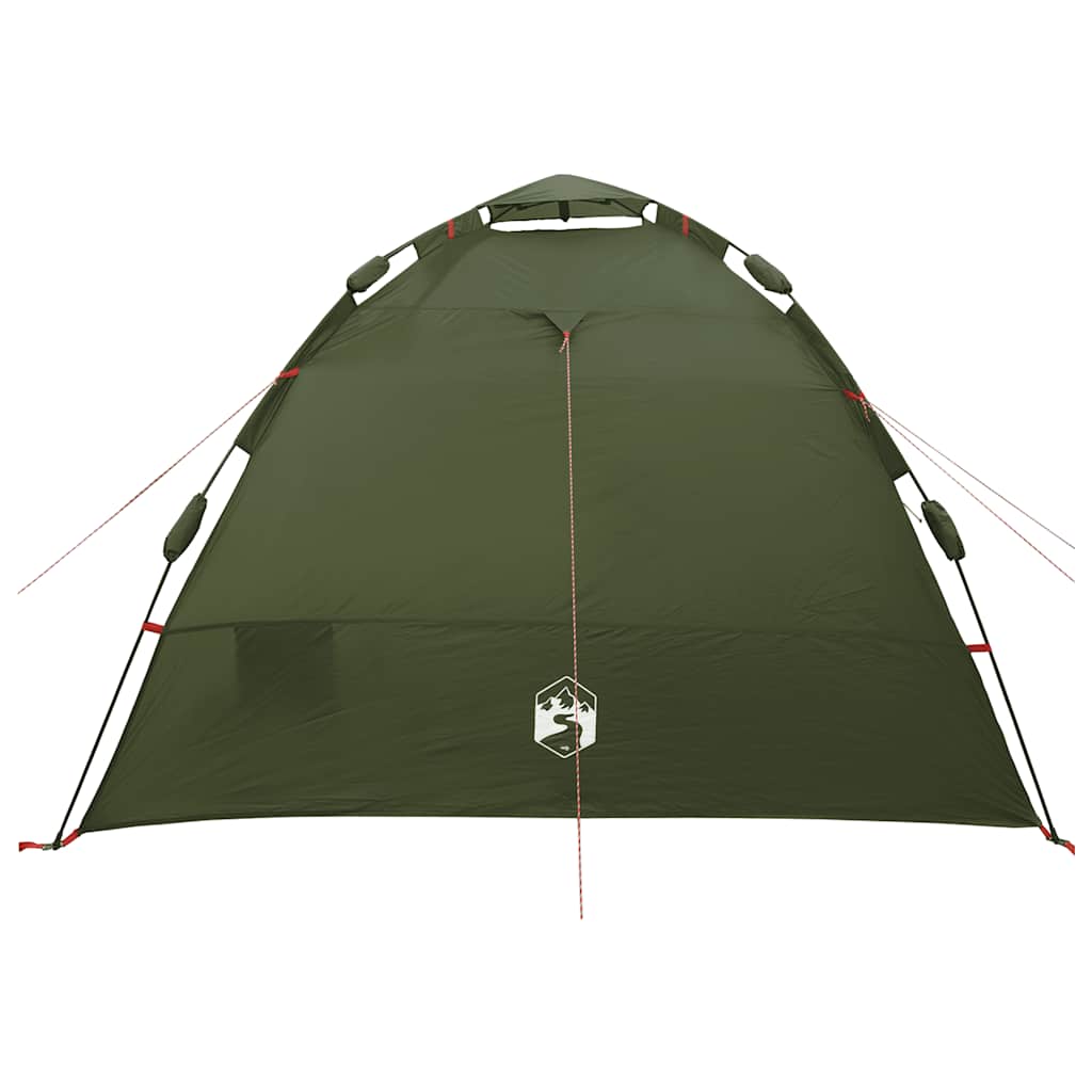 vidaXL Fishing Tent 4-Person Olive Green Quick Release