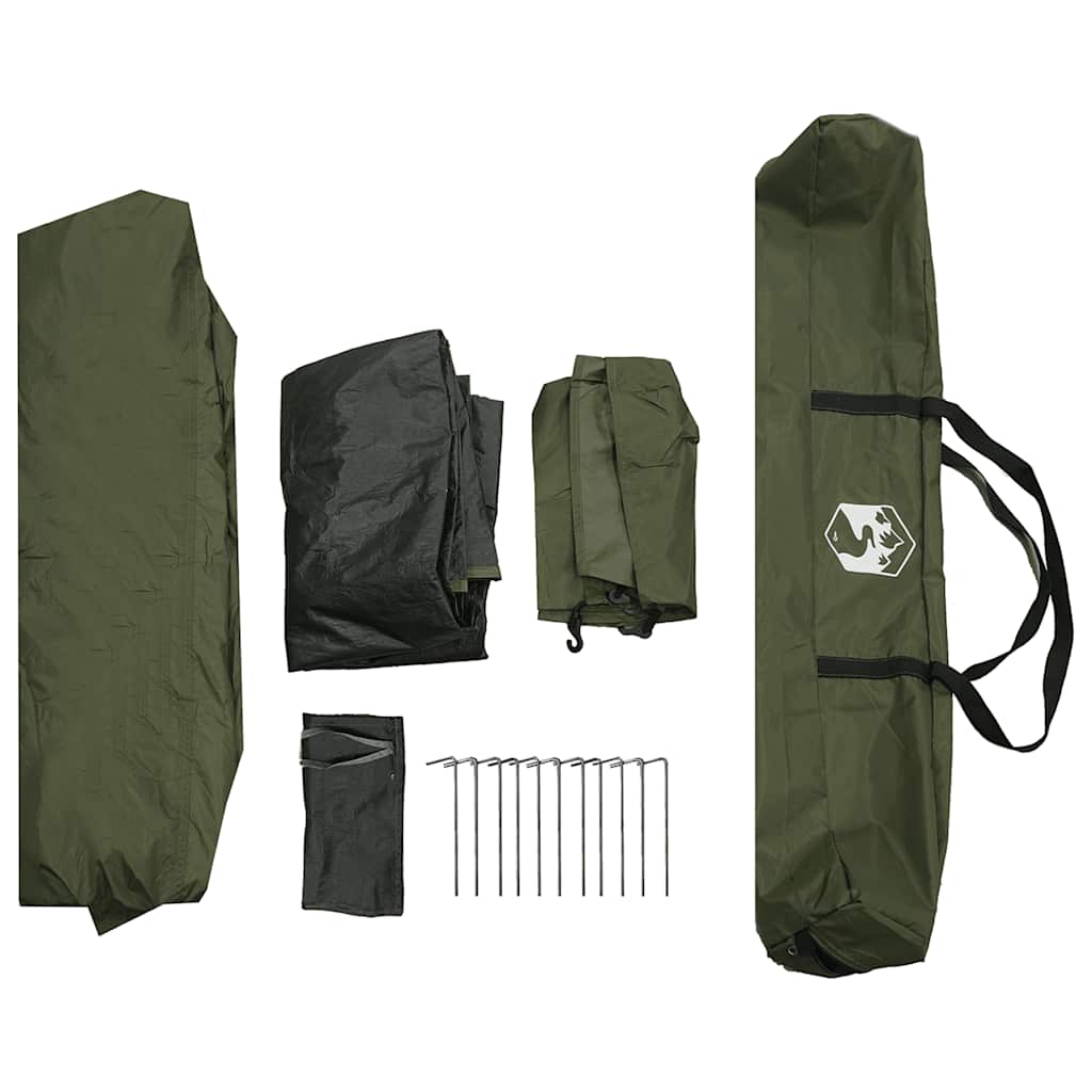 vidaXL Fishing Tent 4-Person Olive Green Quick Release