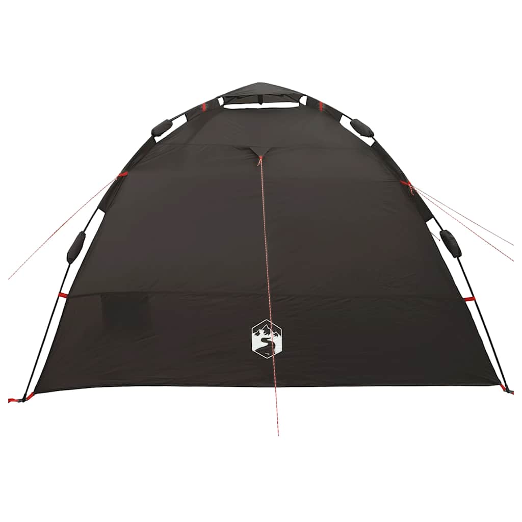 vidaXL Fishing Tent 4-Person Brown Quick Release