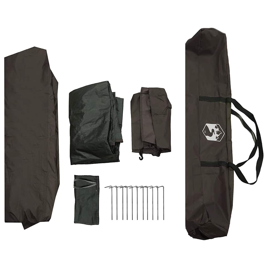 vidaXL Fishing Tent 4-Person Brown Quick Release