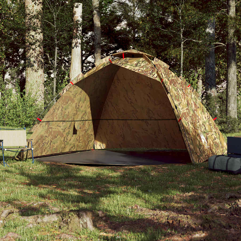vidaXL Fishing Tent 4-Person Camouflage Quick Release - Green