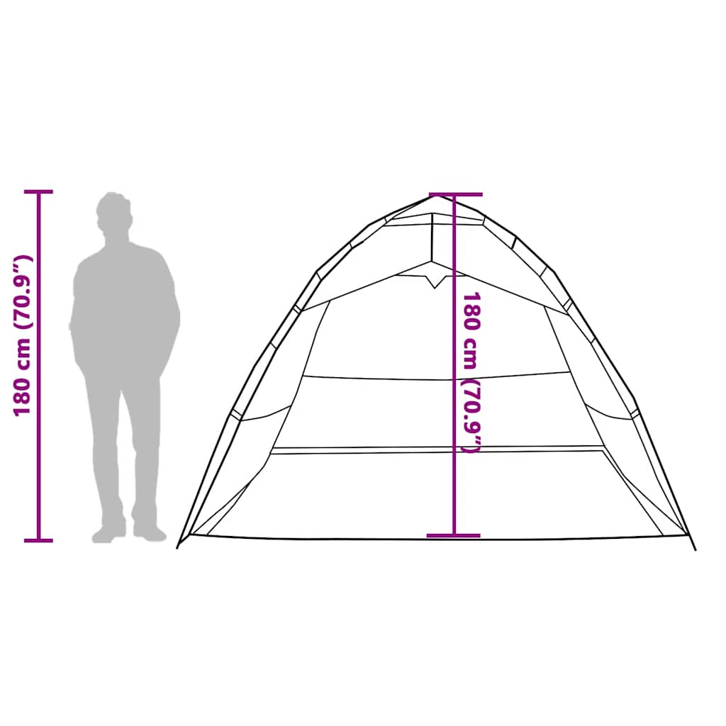 vidaXL Fishing Tent 4-Person Camouflage Quick Release - Green