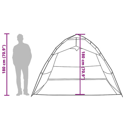 vidaXL Fishing Tent 4-Person Camouflage Quick Release - Green