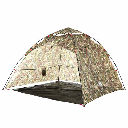 vidaXL Fishing Tent 4-Person Camouflage Quick Release - Green