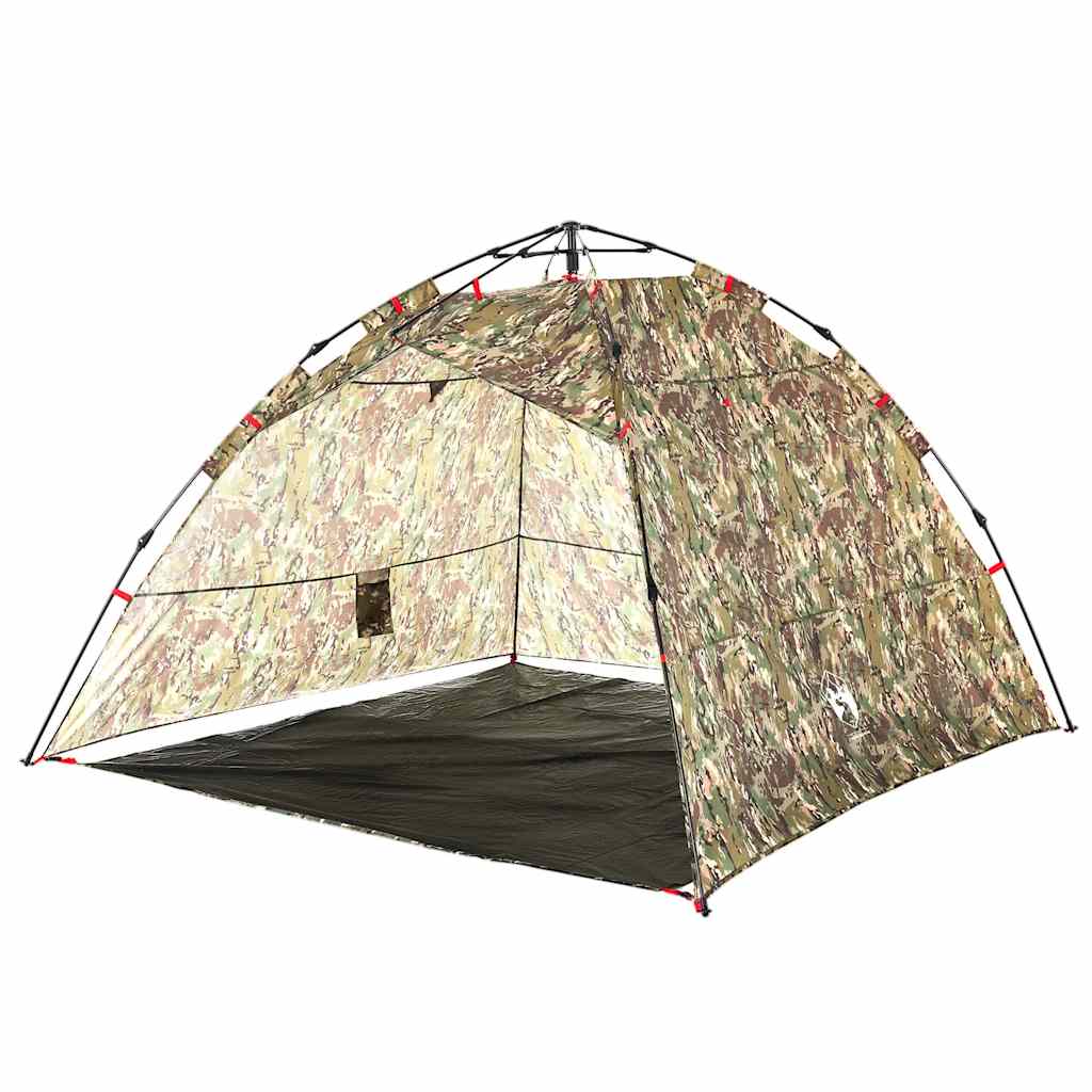 vidaXL Fishing Tent 4-Person Camouflage Quick Release - Green