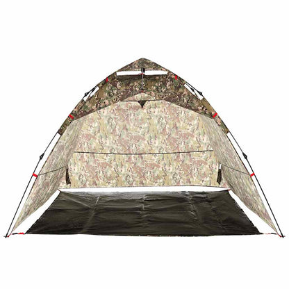 vidaXL Fishing Tent 4-Person Camouflage Quick Release - Green