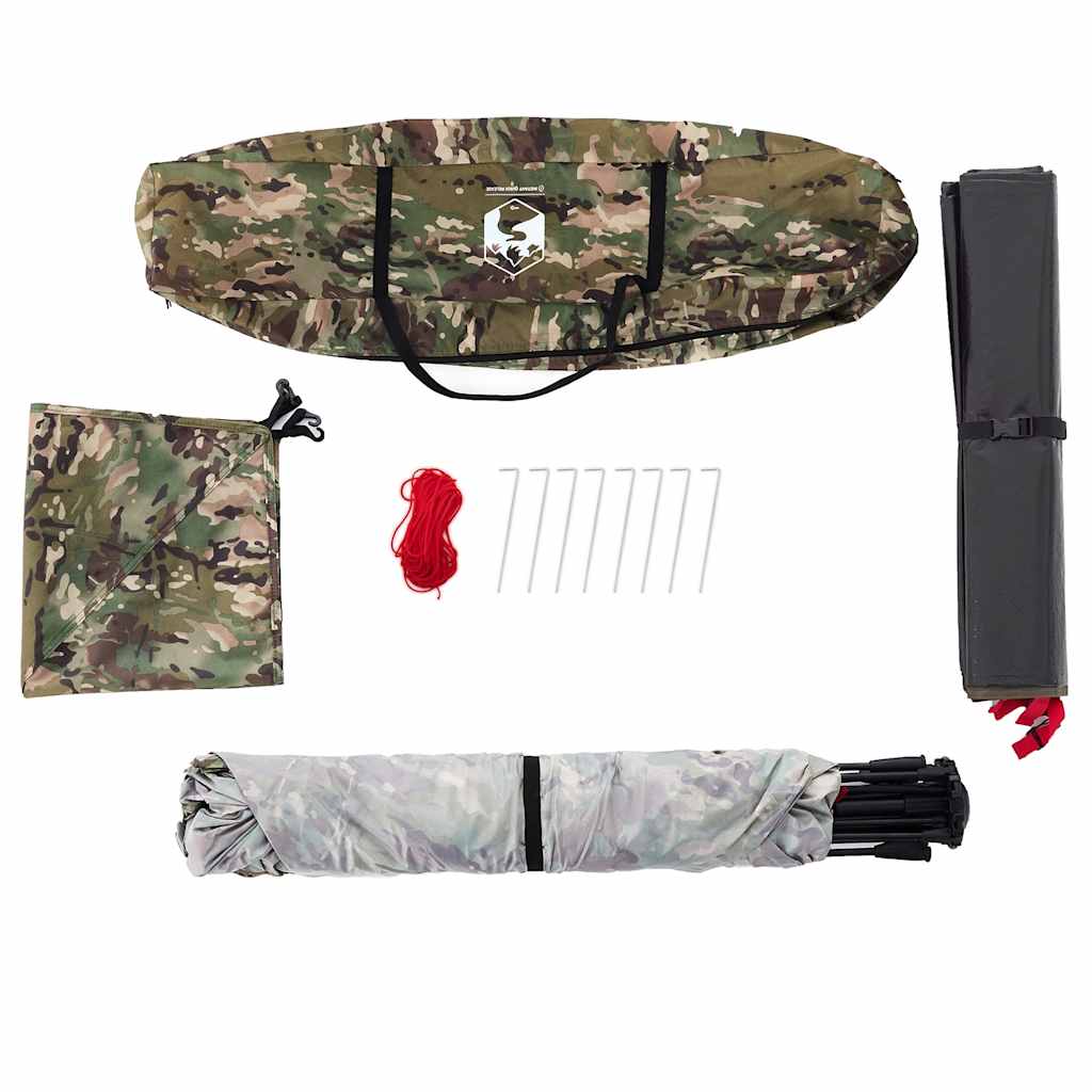 vidaXL Fishing Tent 4-Person Camouflage Quick Release - Green