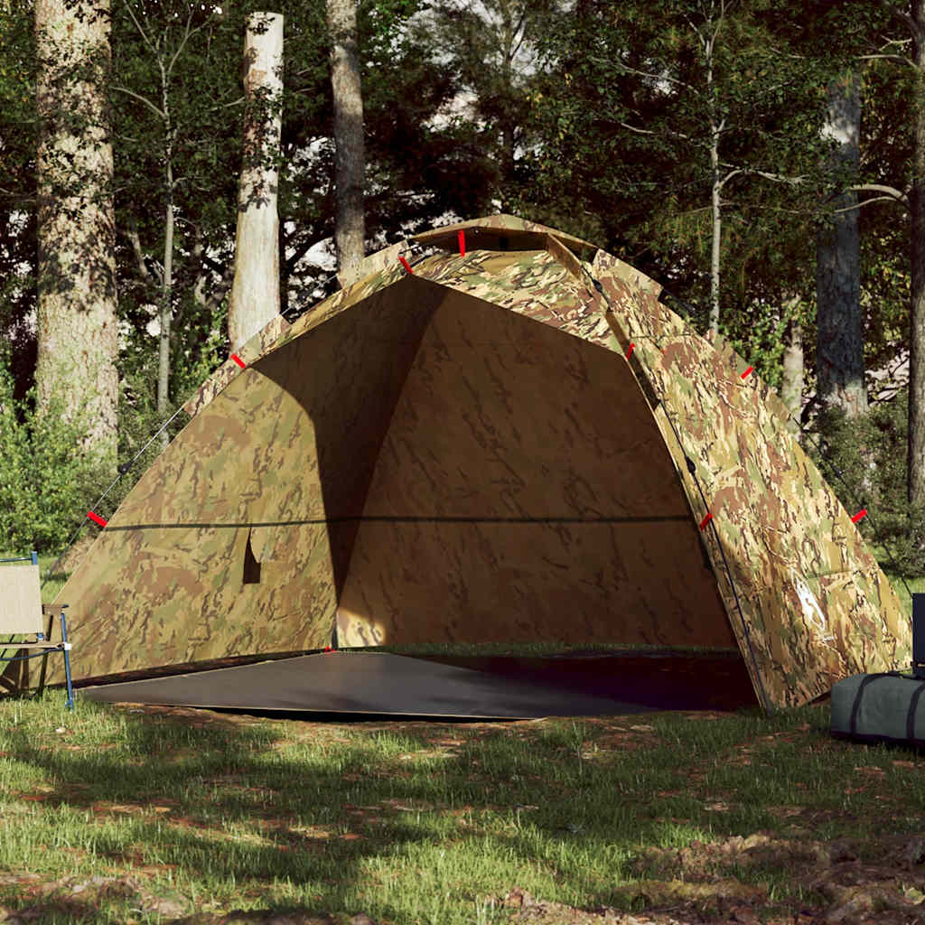 vidaXL Fishing Tent 4-Person Camouflage Quick Release - Green