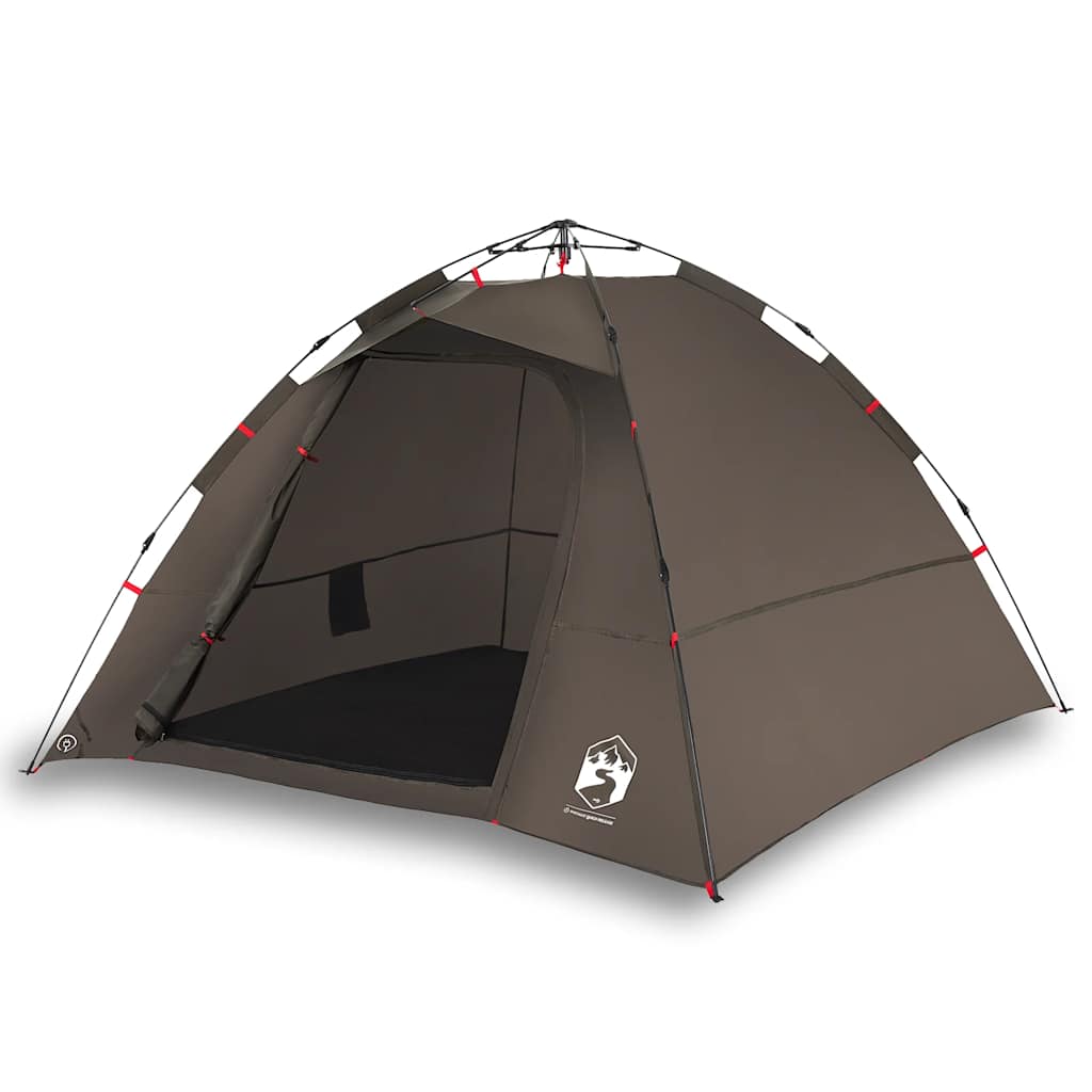 vidaXL Fishing Tent 4-Person Brown Quick Release - 36624