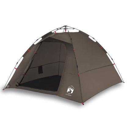 vidaXL Fishing Tent 4-Person Brown Quick Release - 36624