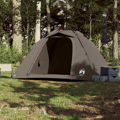 vidaXL Fishing Tent 4-Person Brown Quick Release - 36624