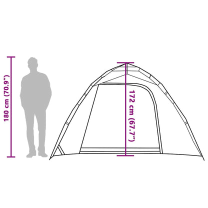 vidaXL Fishing Tent 4-Person Brown Quick Release - 36624