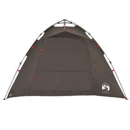 vidaXL Fishing Tent 4-Person Brown Quick Release - 36624