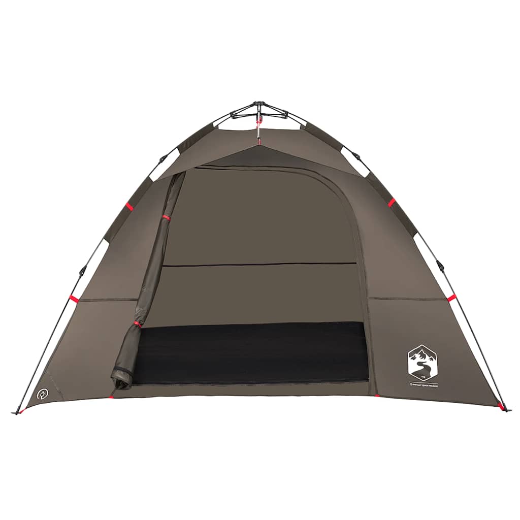 vidaXL Fishing Tent 4-Person Brown Quick Release - 36624