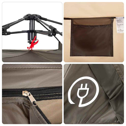 vidaXL Fishing Tent 4-Person Brown Quick Release - 36624