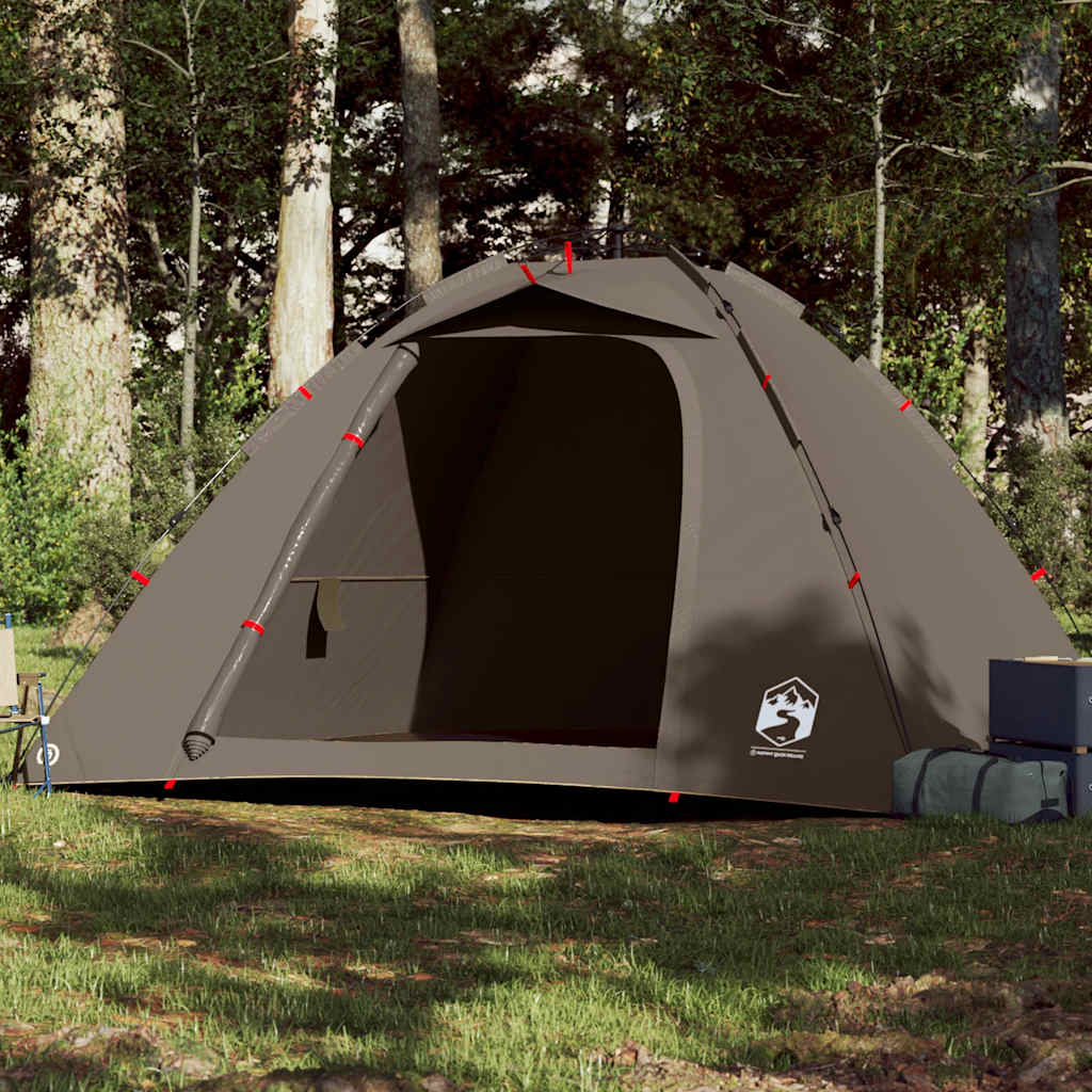 vidaXL Fishing Tent 4-Person Brown Quick Release - 36624