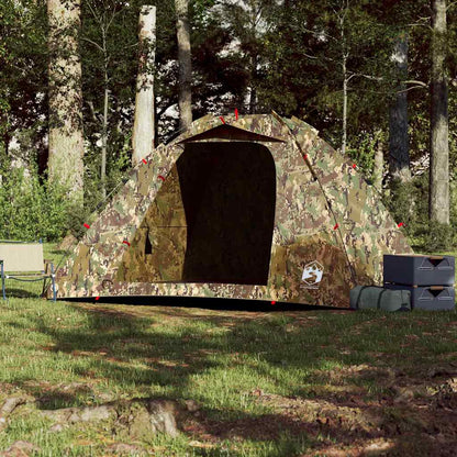 vidaXL Fishing Tent 4-Person Camouflage Quick Release - Green - 36625