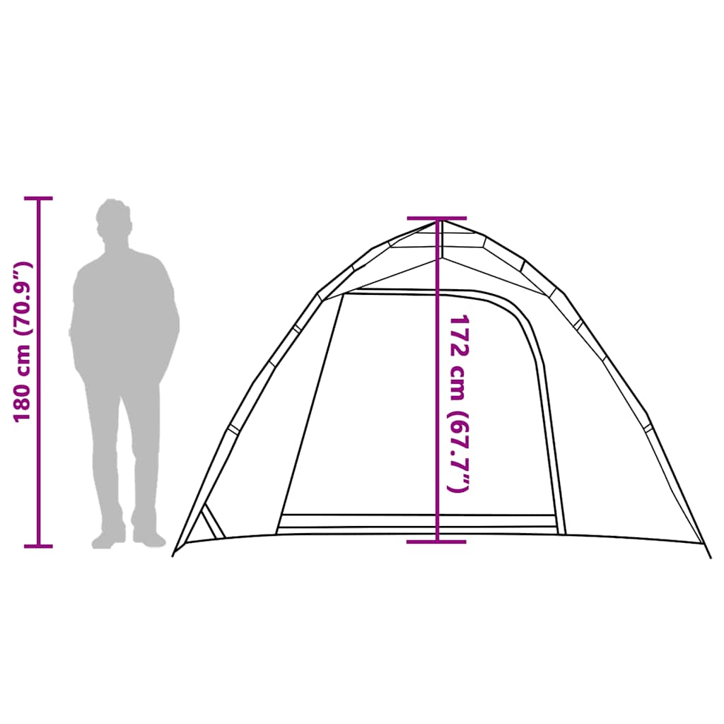vidaXL Fishing Tent 4-Person Camouflage Quick Release - Green - 36625