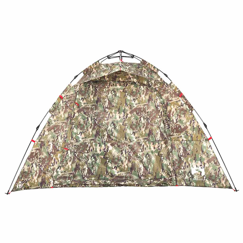 vidaXL Fishing Tent 4-Person Camouflage Quick Release - Green - 36625