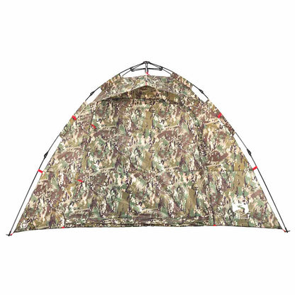 vidaXL Fishing Tent 4-Person Camouflage Quick Release - Green - 36625
