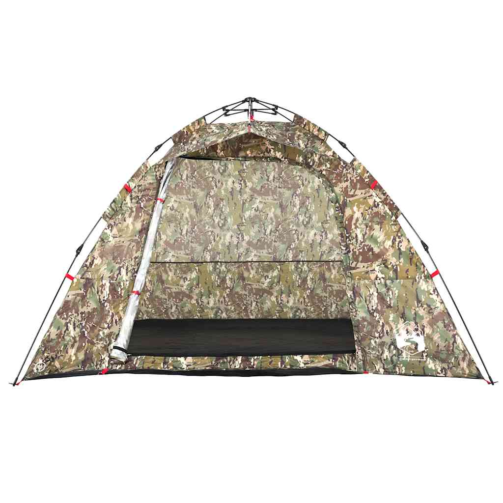 vidaXL Fishing Tent 4-Person Camouflage Quick Release - Green - 36625