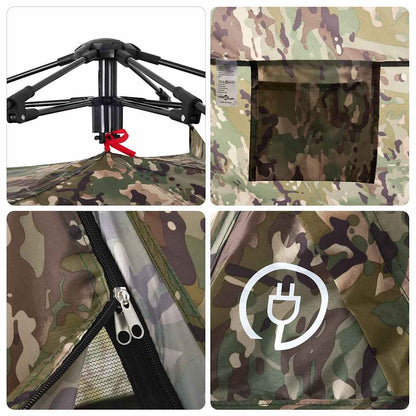 vidaXL Fishing Tent 4-Person Camouflage Quick Release - Green - 36625